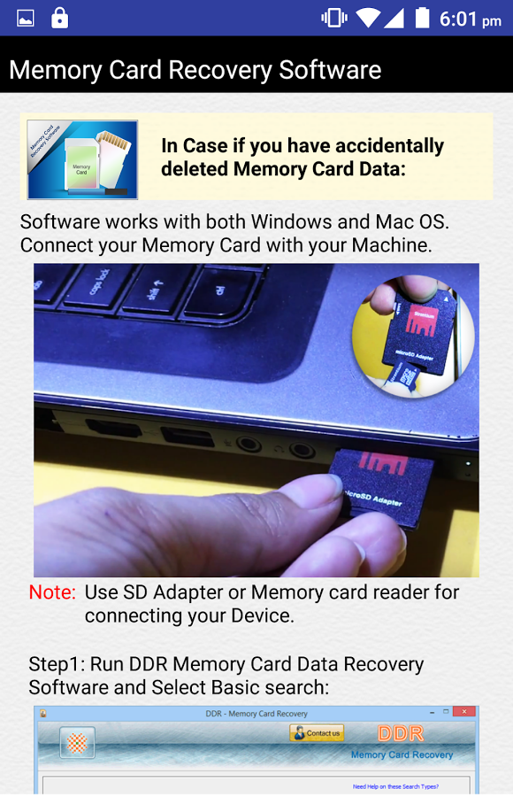 Free memory card recovery software